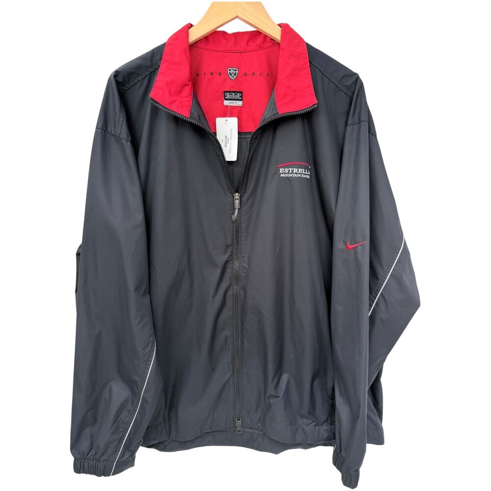 Nike Golf Windbreaker Jacket Mens XL Black Full Zip Lightweight Outdoor
